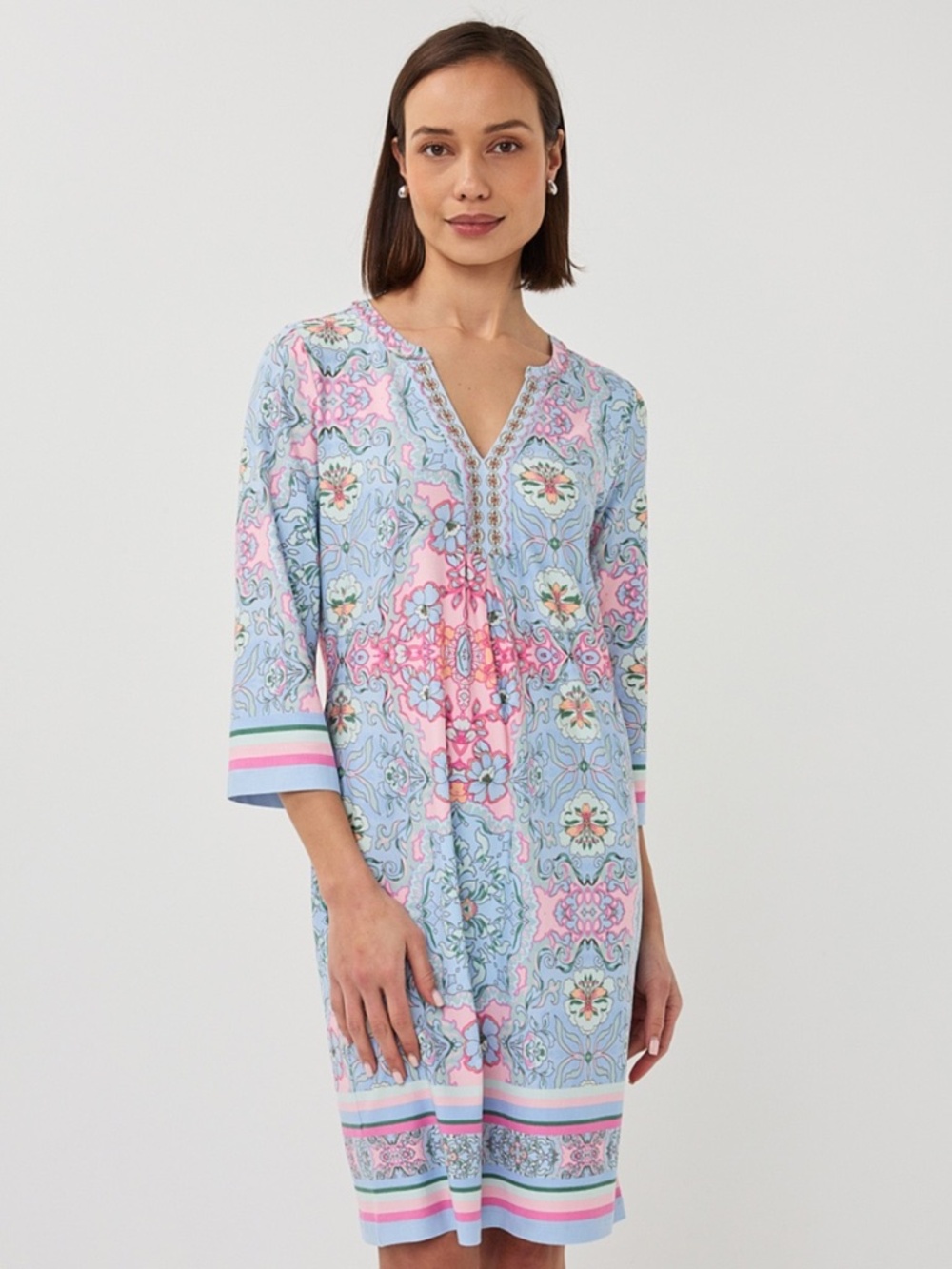 Esqualo V-Neck Multi Dress - Size S (NWT)